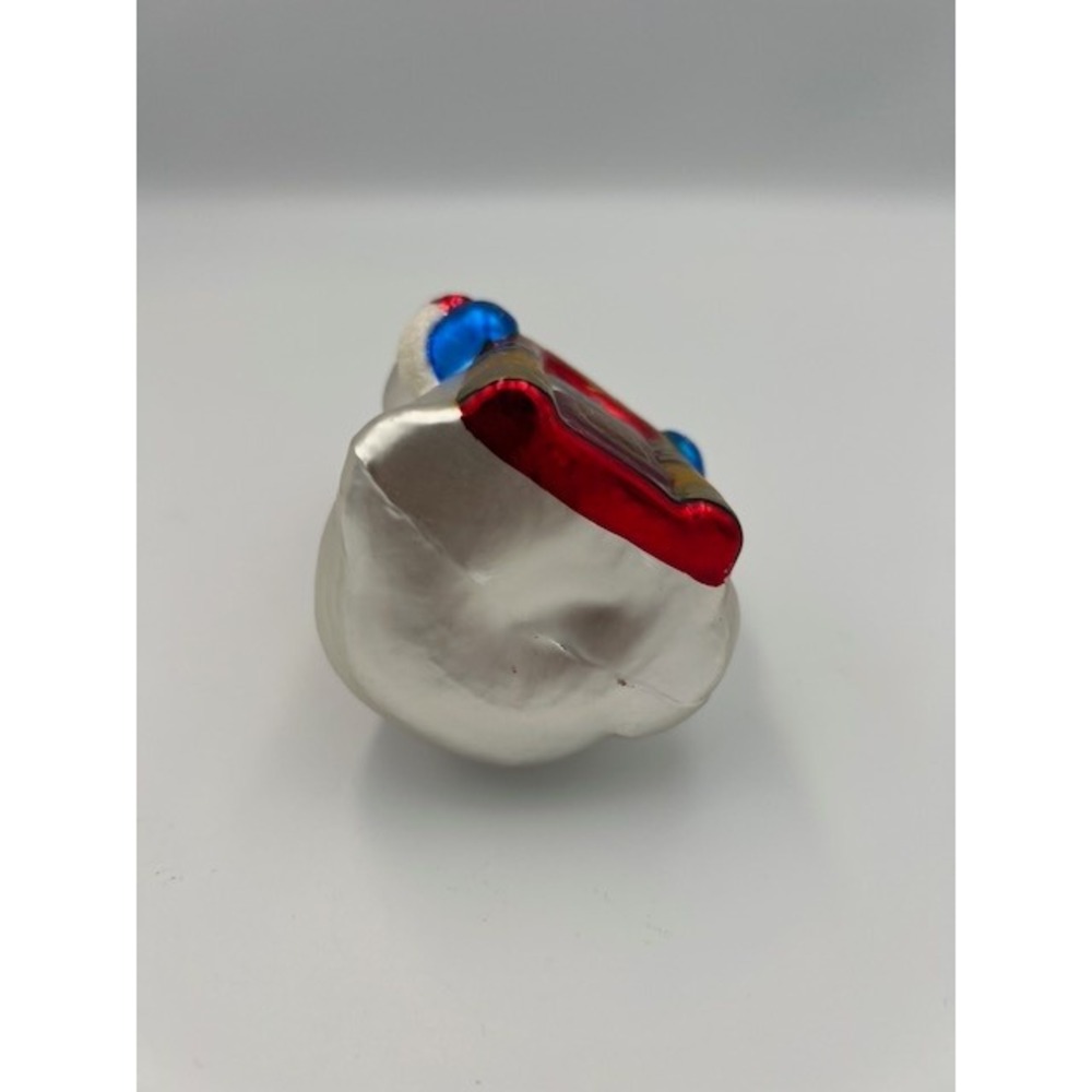 Vintage Snowman Retro Jukebox Glass Christmas Ornament Santa Hat 5.25in 1990's - Picture 6 of 12